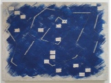 Blue with Squares and Tracks 